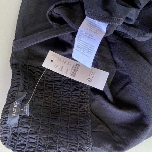 NWT Jcrew SEERSUCKER TIE-FRONT TOP in Black - Picture 6 of 6